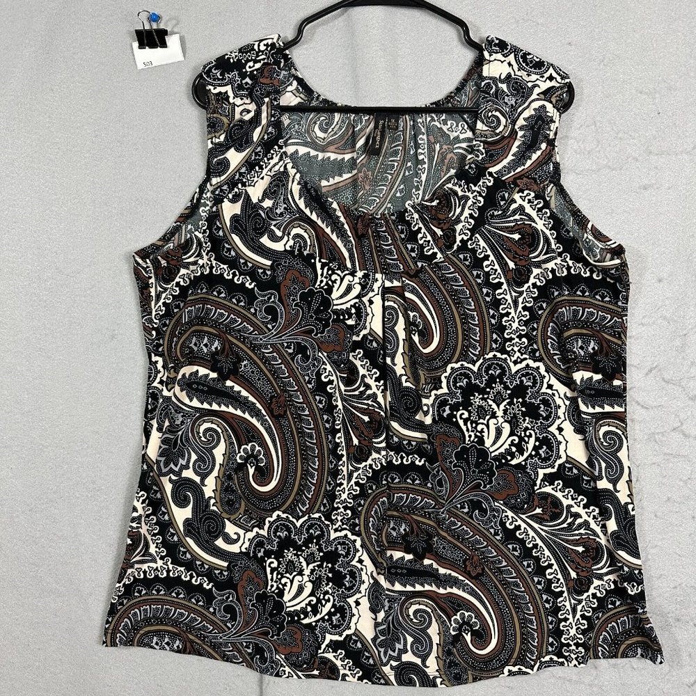 Susan Lawrence Women's Sleeveless Top Tank Blouse Pullover Multicolor Size 1X